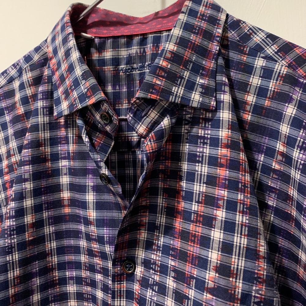 Visconti Black red white & blue pattern shirt 6158